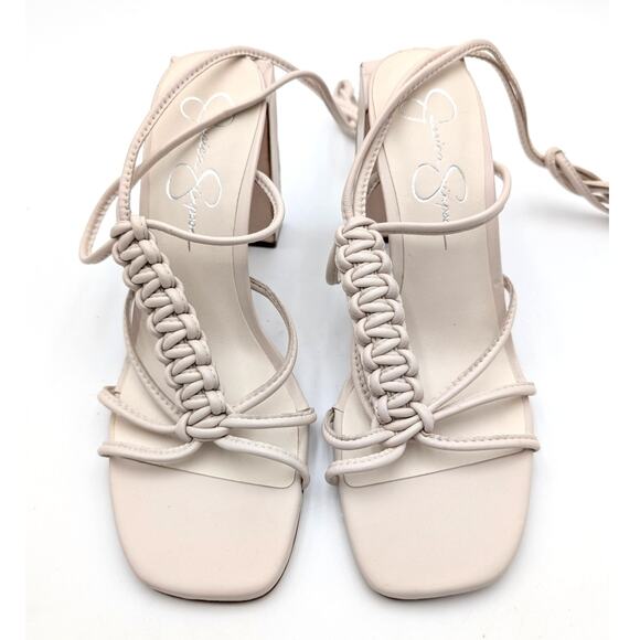 Jessica Simpson Maena Women's Ankle Wrap Heeled Sandals Ivory Size US9M EU40 - Picture 7 of 13